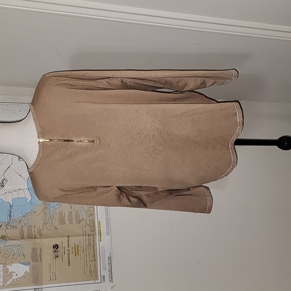 **SOLD** "CHICO'S" TAN/METALLIC SWEATER SZ 3 (16-18) - Picture 6 of 9